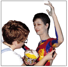 Applying paint to the model