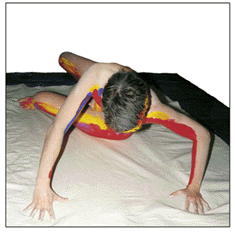 Body print is complete on canvas.